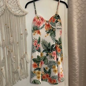 GUESS White Fit & Flare Floral Dress